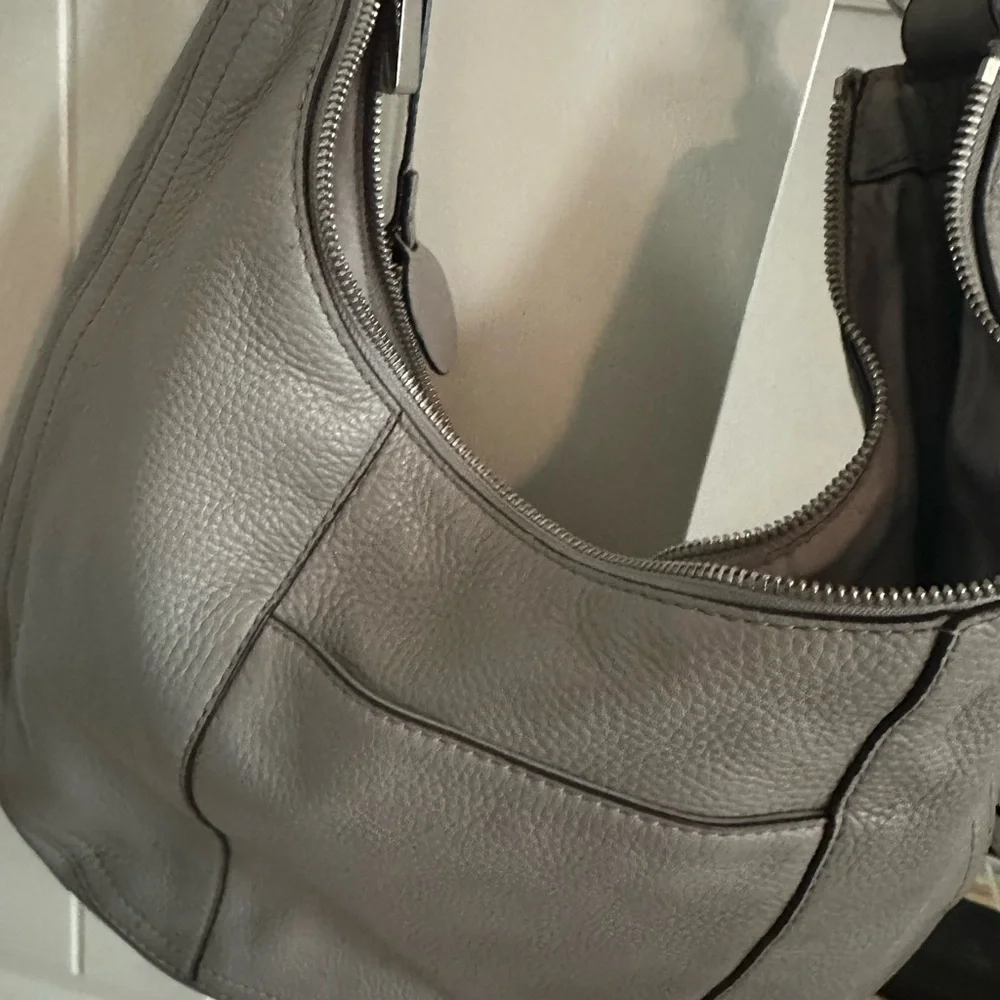 Michael Kors Pebbled Leather Hobo in Taupe Gray
